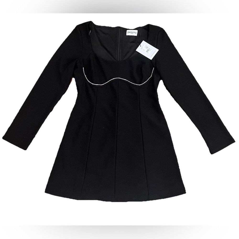 Princess Polly Black Long Sleeve Mini Dress